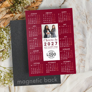 Logo-Foto-Bordeaux-Kalender 2027 Magnetkarte Magneteinladung