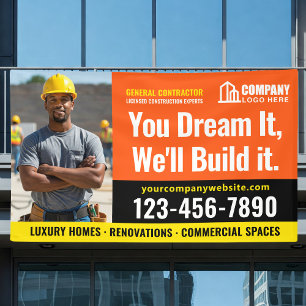 Logo-Foto für Baustellen Orange Werbung Banner