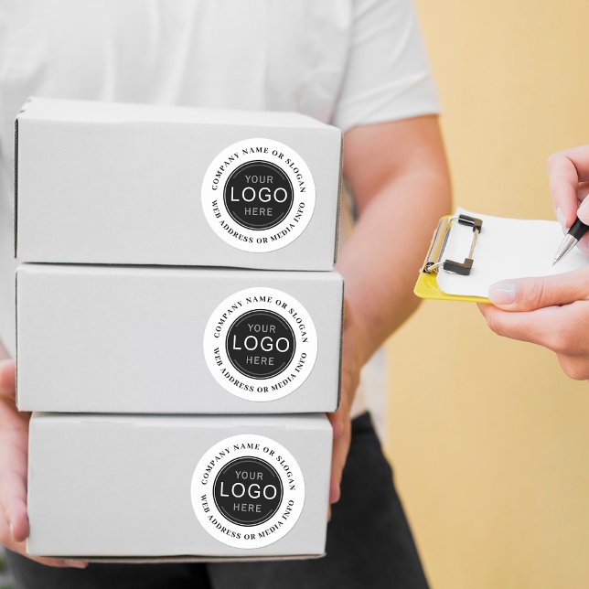 Logo-Foto für Unternehmen Personalisiert Runder Aufkleber (Several sizes to choose from)