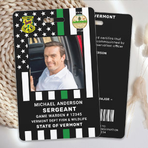 Logo-Foto-ID für den Game Warden Conservation Off Ausweis