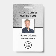 Logo-Foto-ID Silver White Employee Abzeichen