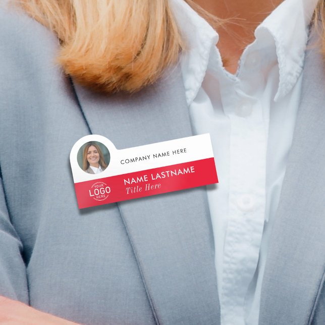 Logo-Foto-ID Stilvoll Einfaches Weißes Unternehmen Namensschild (Von Creator hochgeladen)