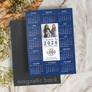 Logo-Foto Info Blue Calendar 2026 Magnetkarte Magneteinladung