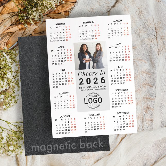 Logo-Foto Moderner Kalender 2026 Magnetkarte Magneteinladung (Von Creator hochgeladen)