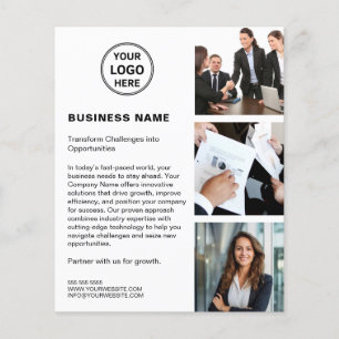 Logo Foto QR Modern Weiß Unternehmensgeschäft Flyer