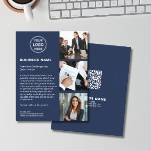 Logo-Foto QR Modernes Navy Corporate Business Flyer