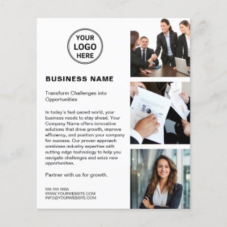 Logo-Foto QR Modernes Weißes Unternehmen Flyer