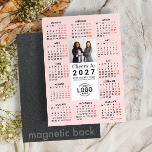 Logo-Foto-Soft-Blush-Kalender 2027 Magnetkarte Magneteinladung