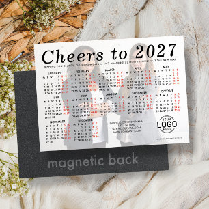 Logo-Foto Weiße Kalender 2027 Magnetkarte hinzufüg Magneteinladung