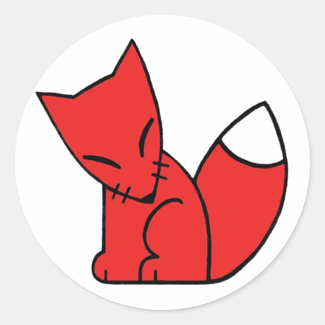 Logo-Fox (rot) Runder Aufkleber (Vorderseite)