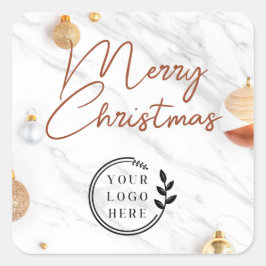 Logo Frohe Weihnachtsfeiertage Modernes Unternehme Quadratischer Aufkleber