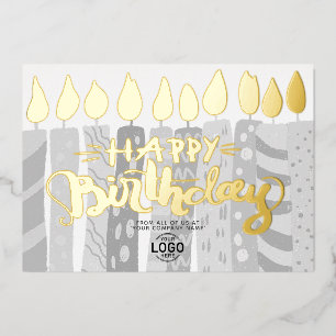 Logo Fun Gray Candles Corporate Happy Geburtstag h Folieneinladung