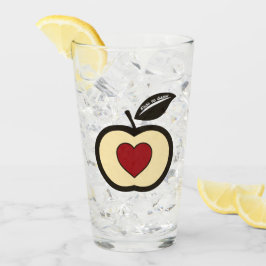 Logo für Apple & Heart Black & Red Food zum Vergrö Glas