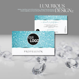 Logo für Aquamarine, stylische, weiße Glitzer-Lu Visitenkarte