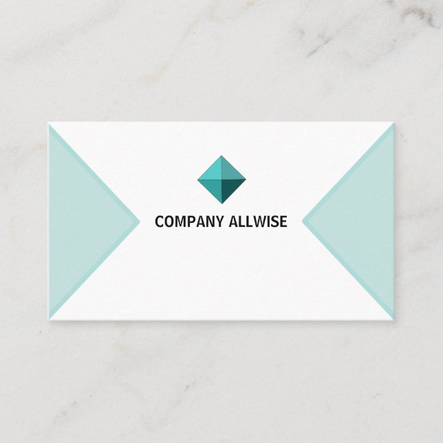 Logo für Aquamarine und weiße Markenbezeichnungen Visitenkarte (Vorderseite)