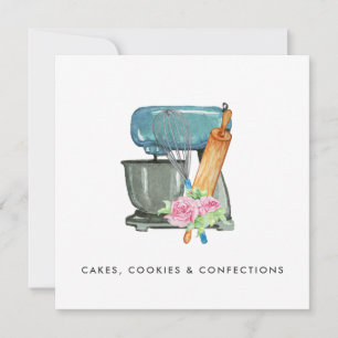 Logo für Aquarellbäckerei Floral Digital Downloa Einladung
