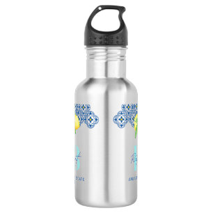 Logo für Aquarellfarben Lemon Mediterranean Tile C Edelstahlflasche