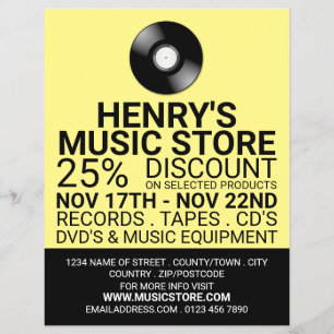 Logo für Aufnahmen, Musik-Store-Werbung Flyer