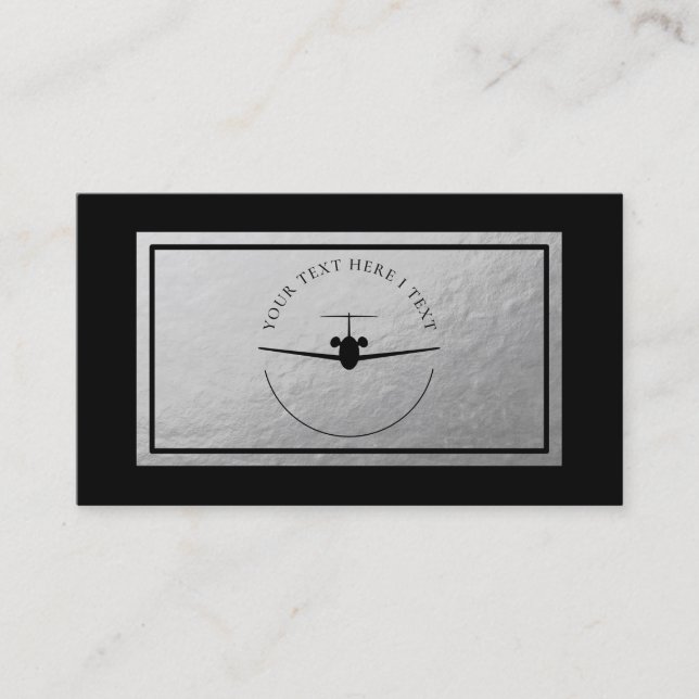 Logo für Aviation Jet - Imitate - Silver Foil-Visi Visitenkarte (Vorderseite)