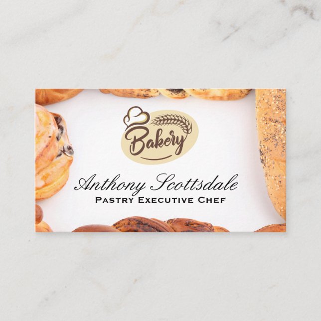 Logo für Bäckereien | Pastries Visitenkarte (Vorderseite)