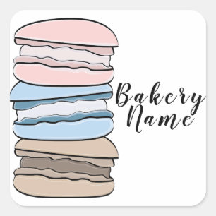 Logo für Bäckereien Quadratischer Aufkleber