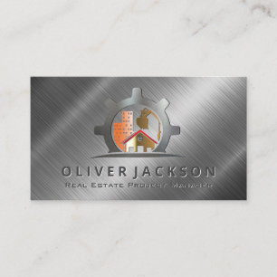 Logo für Baukonstruktionen Metallic Shine Visitenkarte