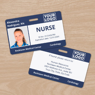 Logo für benutzerdefinierte Foto Navy Blue Medical Ausweis