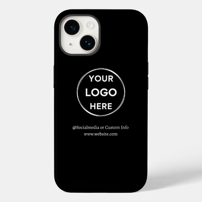 Logo für benutzerdefinierte schwarze Unternehmen Case-Mate iPhone 14 Hülle (Rückseite)