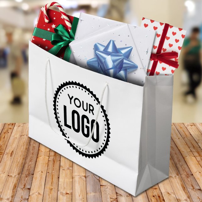 Logo für benutzerdefinierte Unternehmen Große Geschenktüte (Von Creator hochgeladen)