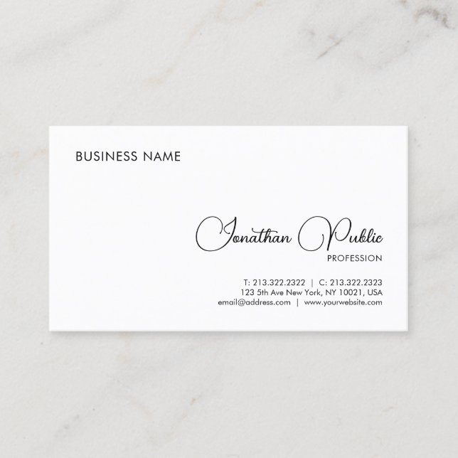 Logo für benutzerdefinierte Unternehmen Hier Typog Visitenkarte (Vorderseite)