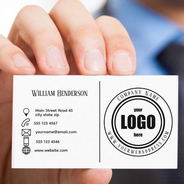 Logo für benutzerdefinierte Unternehmen Schwarz un Visitenkarte (Von Creator hochgeladen)