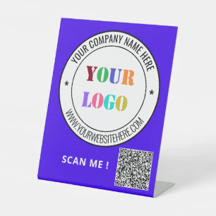 Logo für benutzerdefinierte Unternehmen und QR-Cod Sockelschild
