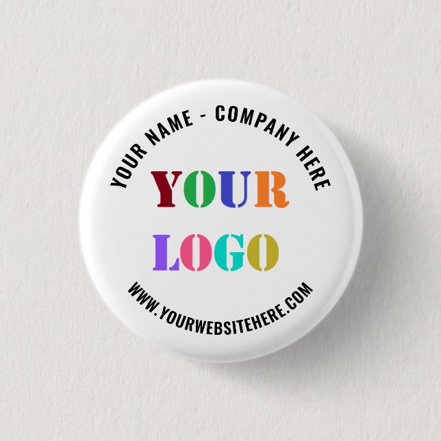 Logo für benutzerdefinierte Unternehmen und Text-B Button (Vorderseite)
