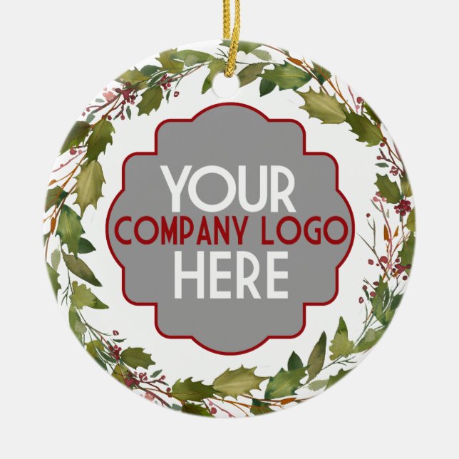 Logo für benutzerdefinierte Unternehmen Vielen Dan Keramik Ornament (Vorne)