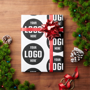 Logo für benutzerdefinierte Unternehmen - Weiß Geschenkpapier