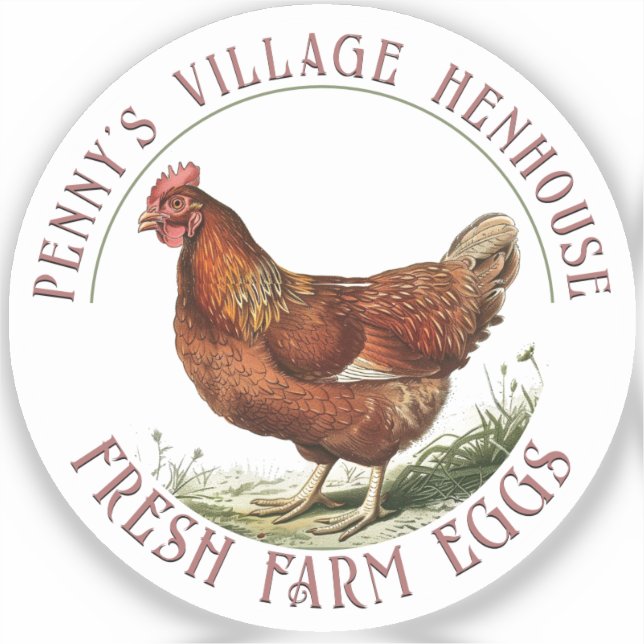 Logo für benutzerdefinierte wasserdichte Hen Farm  Aufkleber (Vorderseite)