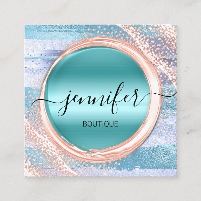 Logo für berufliche Makeup-Rose Quadratische Visitenkarte (Vorderseite)