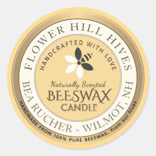 Logo für Bienen und Blume Runder Aufkleber