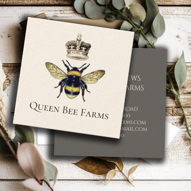 Logo für Bienenhalter und Honigkraut Quadratische Visitenkarte (Von Creator hochgeladen)