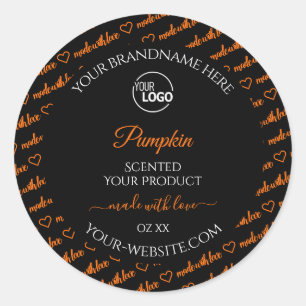 Logo für "Black and Orange Word Cloud Product Labe Runder Aufkleber