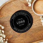 Logo für "Black Custom Business" Runder Pappuntersetzer<br><div class="desc">Ein beruflicher, individueller Untersetzer für Ihr Unternehmen mit Ihrem Logo-Design, gerahmt durch den Namen des Unternehmens mit Website. Auch andere Formulierungen wie ein Slogan oder ein Ort könnten aufgenommen werden. Macht ein unvergessliches und nützliches Werbegeschenk! Unter Anpassen / Weitere Anpassen können Sie die Kurve des runden Textes und die Schwarz-Weiß-Farben...</div>