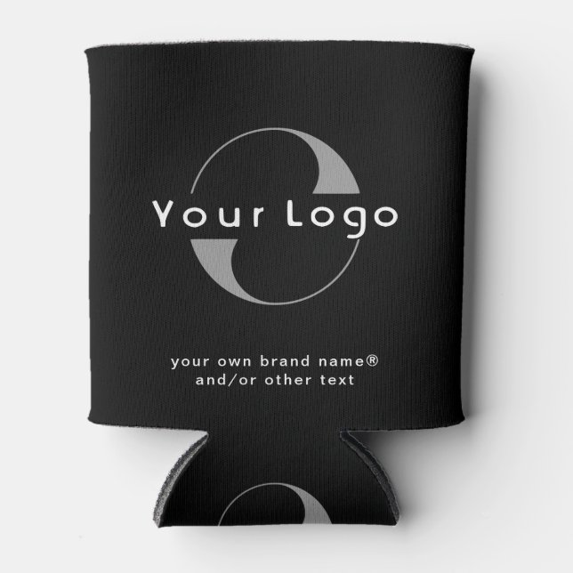 Logo für "Black + White Text Company Business Can  Dosenkühler (Vorderseite)