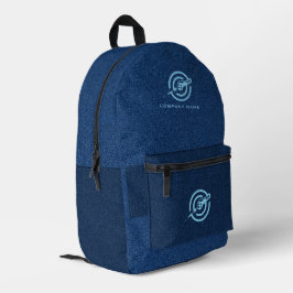 Logo für Blauer Denim-Stoff-Textur Bedruckter Rucksack