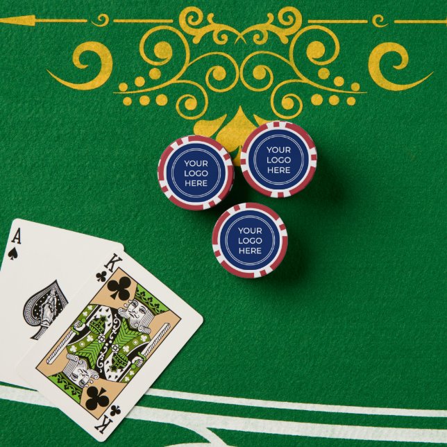 Logo für blaues Werbemittel für Marketing Pokerchips (Pokertisch (Stapel))