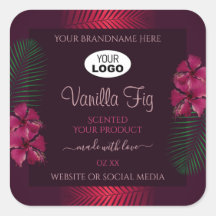 Logo für Burgundy Product Labels Hawaii Blume Blät