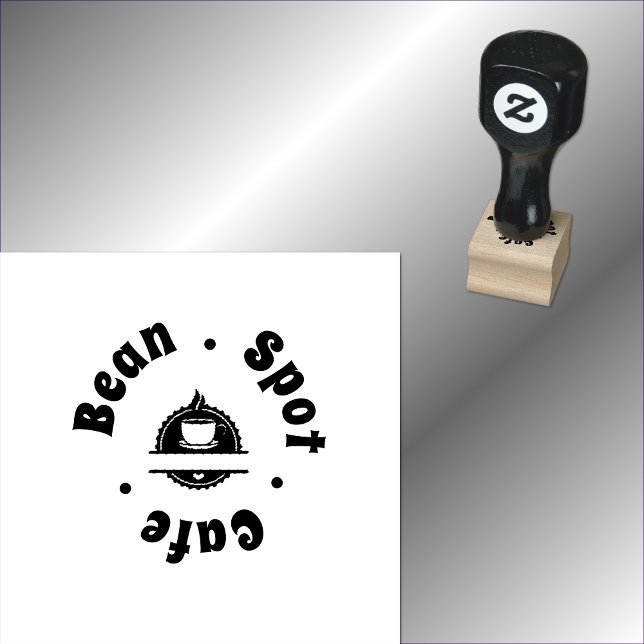 Logo für Café-Kaffeetasse Gummistempel (Fully custom, super clear to read.)