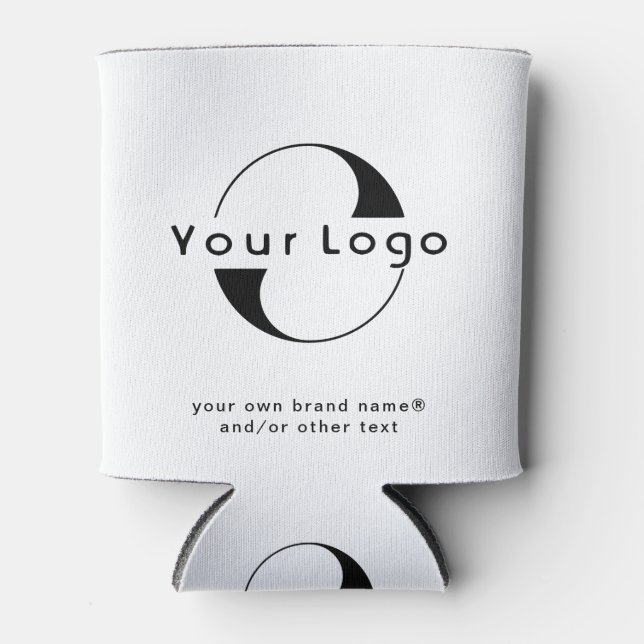 Logo für "Clean + Black Text Company Business Can  Dosenkühler (Vorderseite)