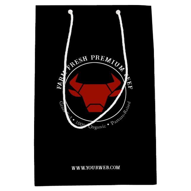 Logo für "Custom Fresh Premium Beef Business" Mittlere Geschenktüte (Vorderseite)