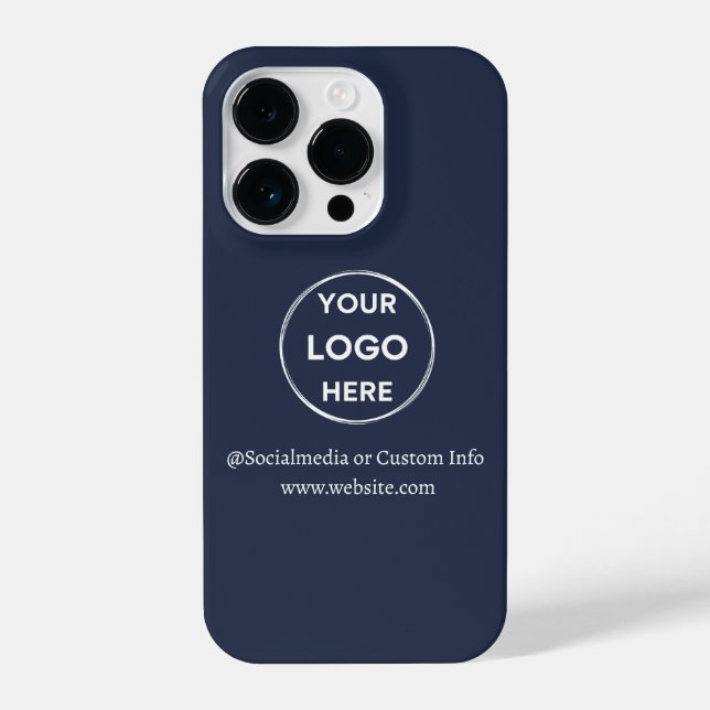 Logo für "Custom Navy Blue Business" iPhone 14 Pro Hülle (Rückseite)