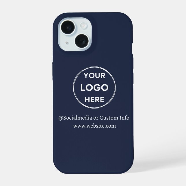 Logo für "Custom Navy Blue Business" iPhone 15 Hülle (Rückseite)
